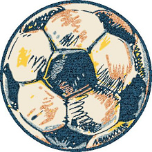 Ковер футбольный мяч CRYSTAL NC10 BLUE Круг