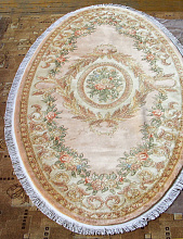 90 LINE WOOLEN HANDK-KNOTTED A-112 BEIGE Овал