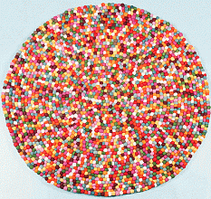 ручной работы из валяной шерсти MULTI MARBLE round КРУГ