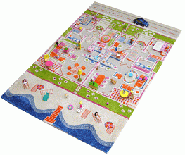 Детский развивающий игровой рельефный 3D ковер Коттеджный домик арт.100Х150