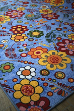 Детский ковер-палас ЦВЕТЫ 1177-51 голубой