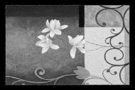 Грязезащитный коврик Modemo 300116 цветы на сером