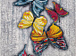 с бабочками RIO C064 GRAY-MULTICOLOR