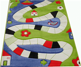 Детский развивающий игровой рельефный 3D ковер Игровая тропинка синий