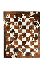 Сшивной ковер из шкур Натюрель ТРИКОЛОР ШАШКА номер 3